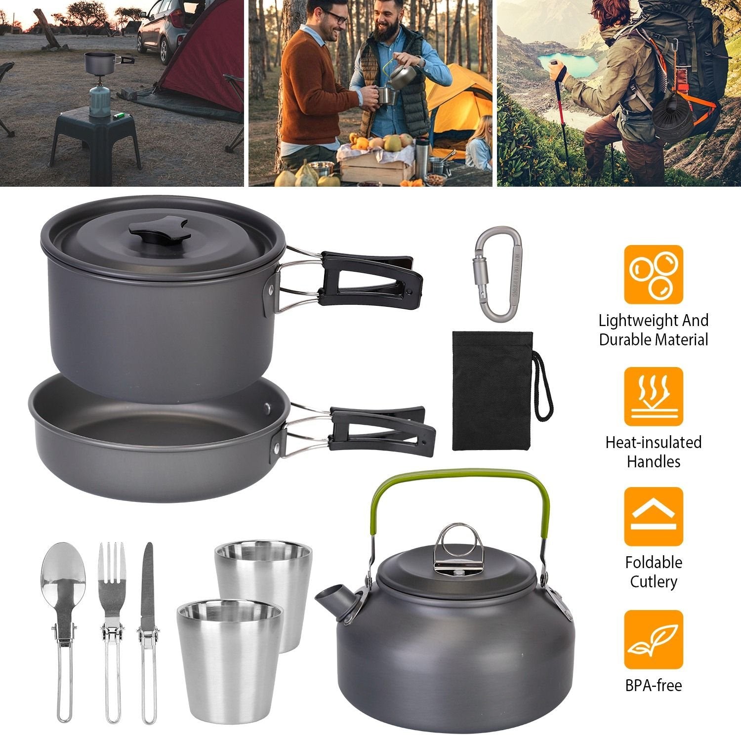 12-Piece Camp Cookware Set — Stove Included