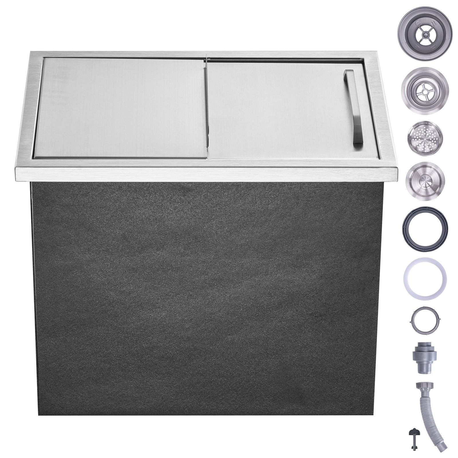 Drop-In Ice Bin — 18×12″, Sliding Cover