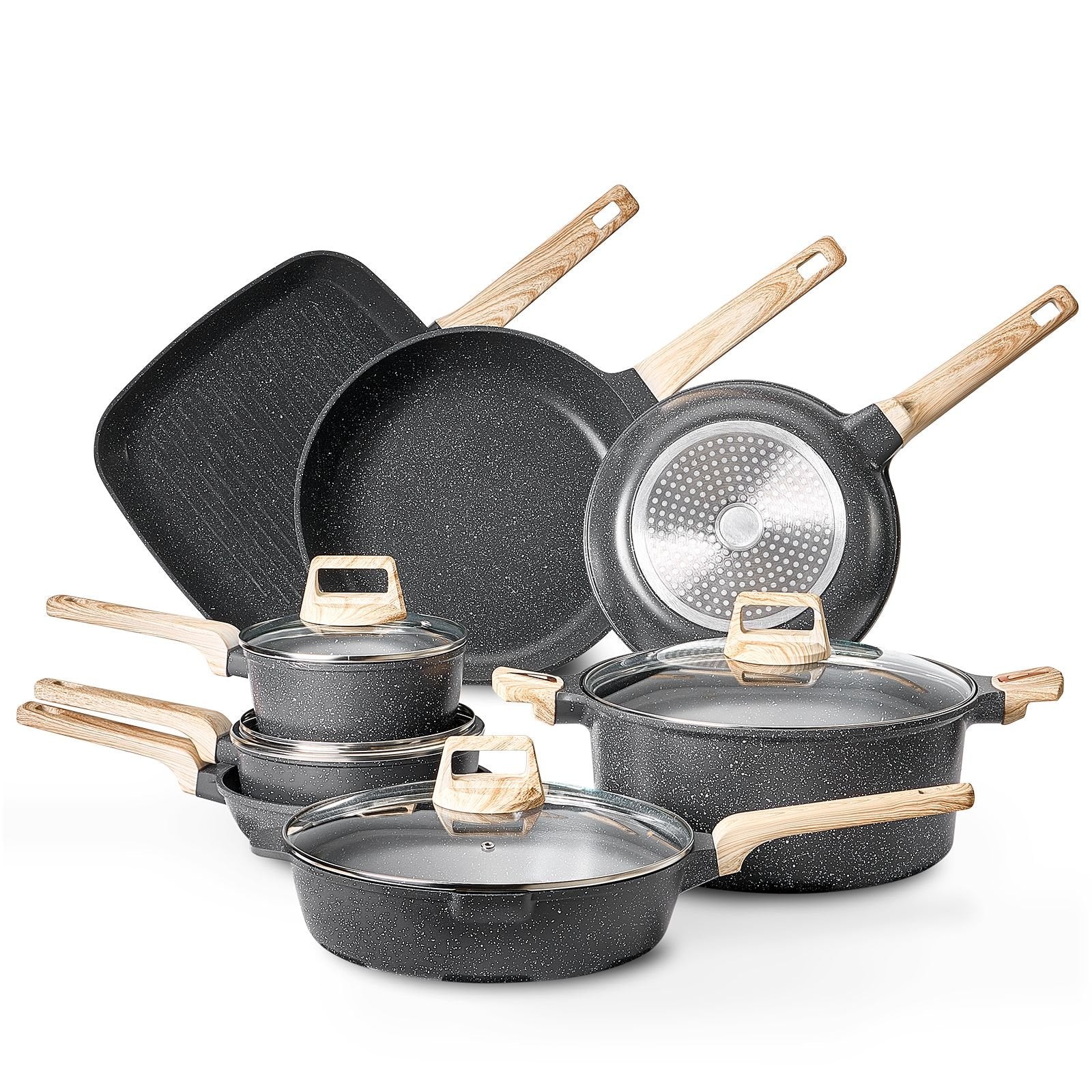 Granite Cookware Set — 19-Piece, Induction