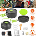 16-Piece Camp Cookware Kit — Kettle & Bowls