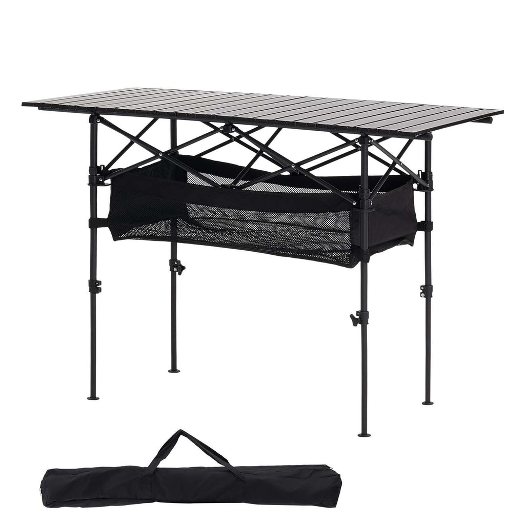 Roll-Up Camp Table — 47″, Adjustable Height