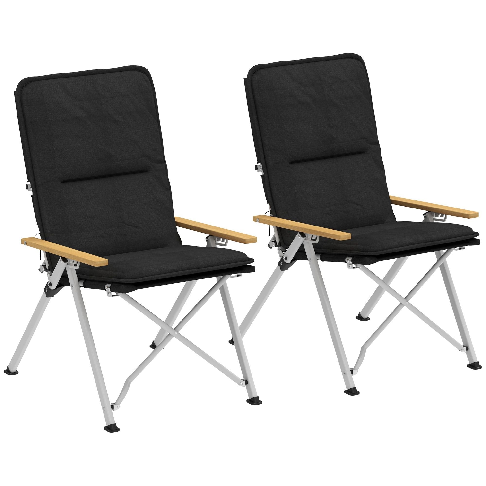 Reclining Camp Chairs — 2-Pack, Padded