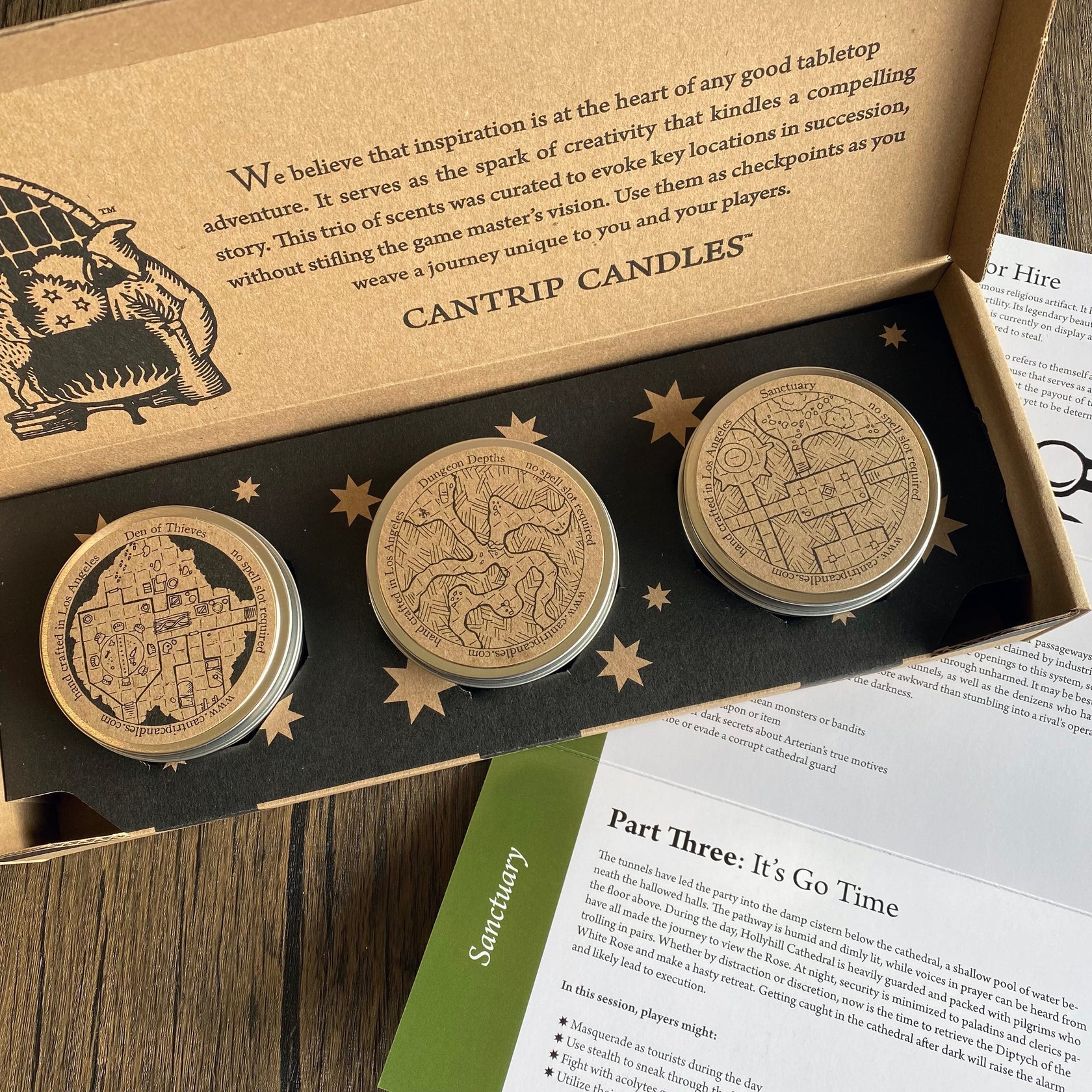 Cantrip Candles: Adventure Triptych (3-Pack)