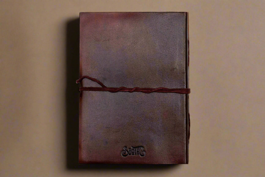 Rustic Dark Brown Leather Journal, 5x7, Unlined