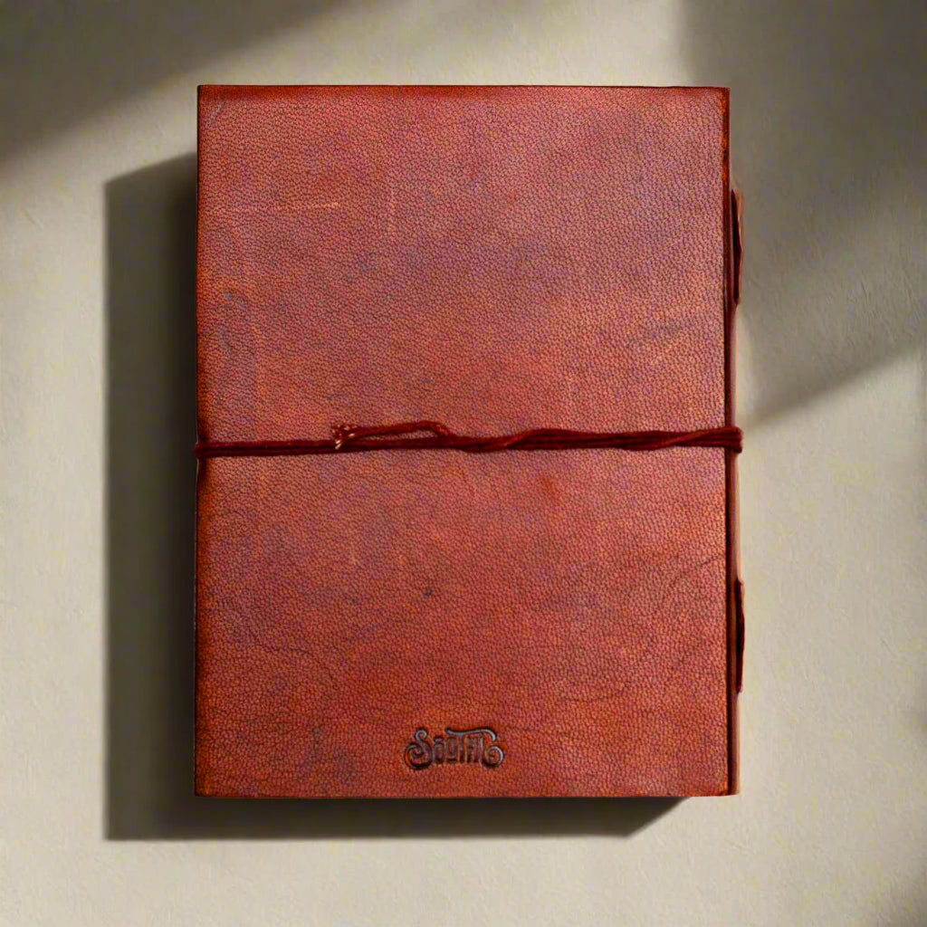 Buddha Quote Leather Journal, Give Up Everything That Weighs You Down