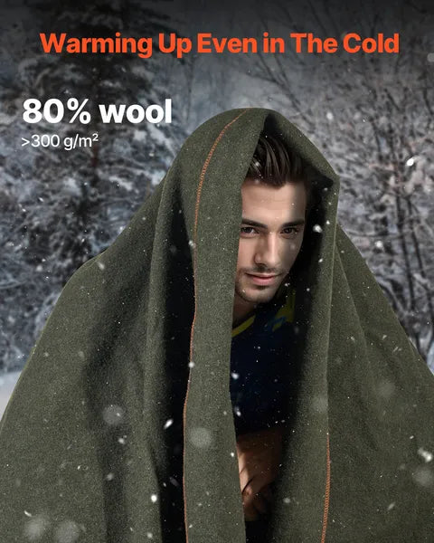 Wool Camp Blanket, Waterproof, Flame Retardant, view 2