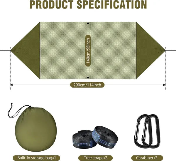 Bug Net Hammock, Double/Single, Straps, view 2
