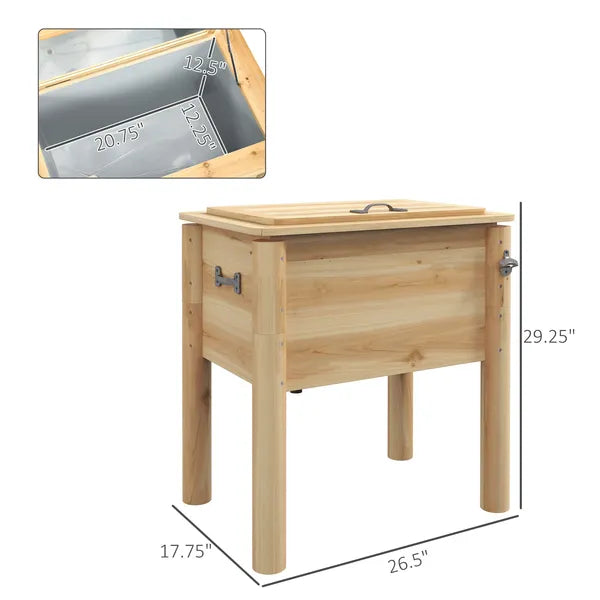 Wooden Beverage Cooler, 54 Qt, Bottle Opener, view 3
