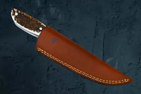 Faneema Damascus Knife, Antler Handle, view 4