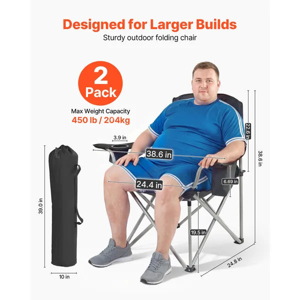 Oversized Camp Chair, 450 lb, Padded, view 2