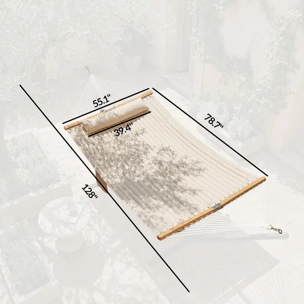 2-Person Quilted Hammock, Pillow & Pad, view 3