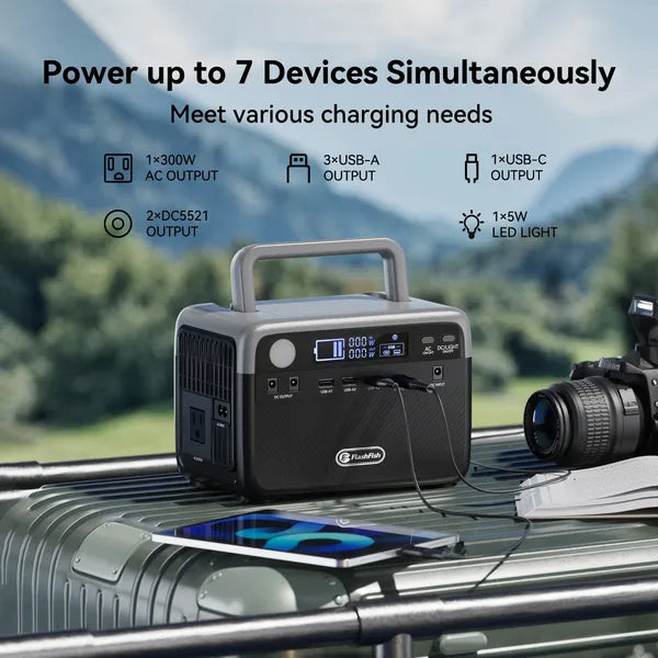 FlashFish 300W Station + 60W Solar Panel, view 3