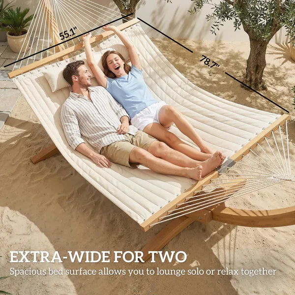 2-Person Quilted Hammock, Pillow & Pad, view 5