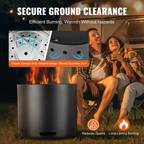 Smokeless Fire Pit, 15in Stainless, Removable Ash Pan, view 5
