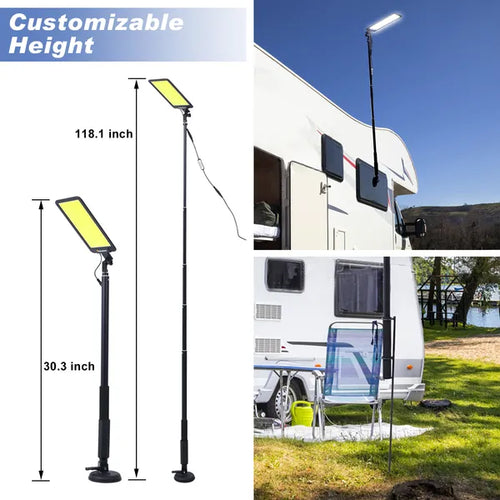 10,000-Lumen Camp Light, Telescoping Pole, view 2