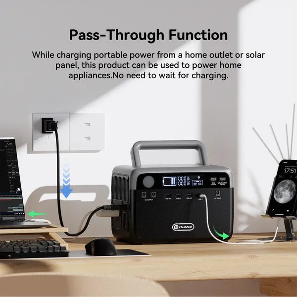 FlashFish 300W Station + 60W Solar Panel, view 5