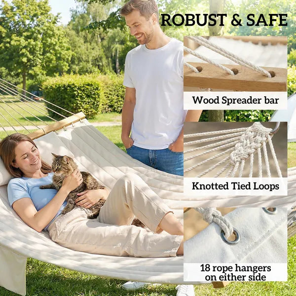 2-Person Quilted Hammock, Pillow & Pad, view 6