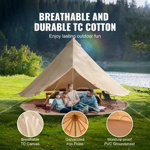 The 4-Season Canvas Bell Tent, 4m, Stove Jack, view 2