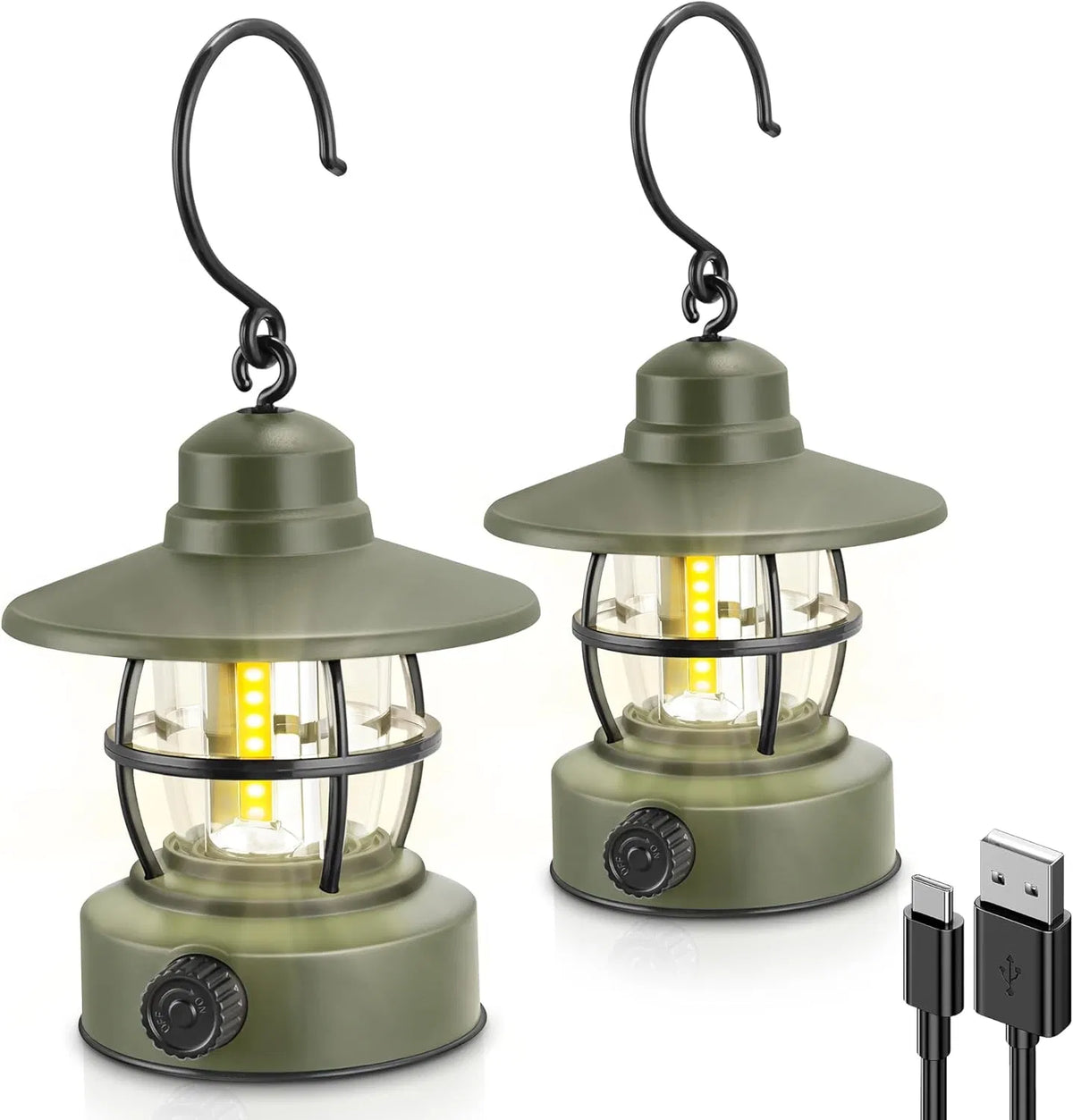 Rechargeable Camp Lanterns, 2-Pack, 360°, view 5