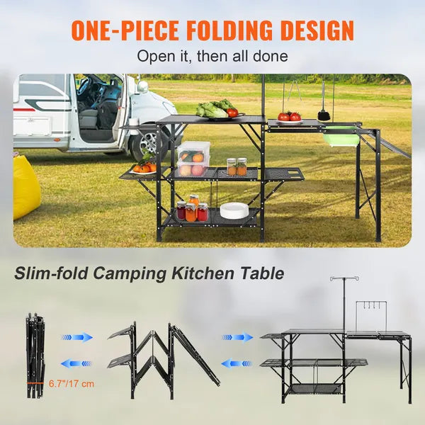 Camp Kitchen Table, Folding Cook Station, view 4
