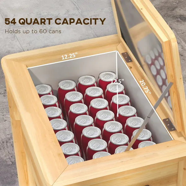 Wooden Beverage Cooler, 54 Qt, Bottle Opener, view 5